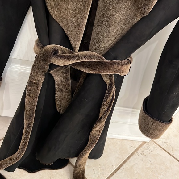 Genuine Shearling Robe Coat - Picture 3 of 15